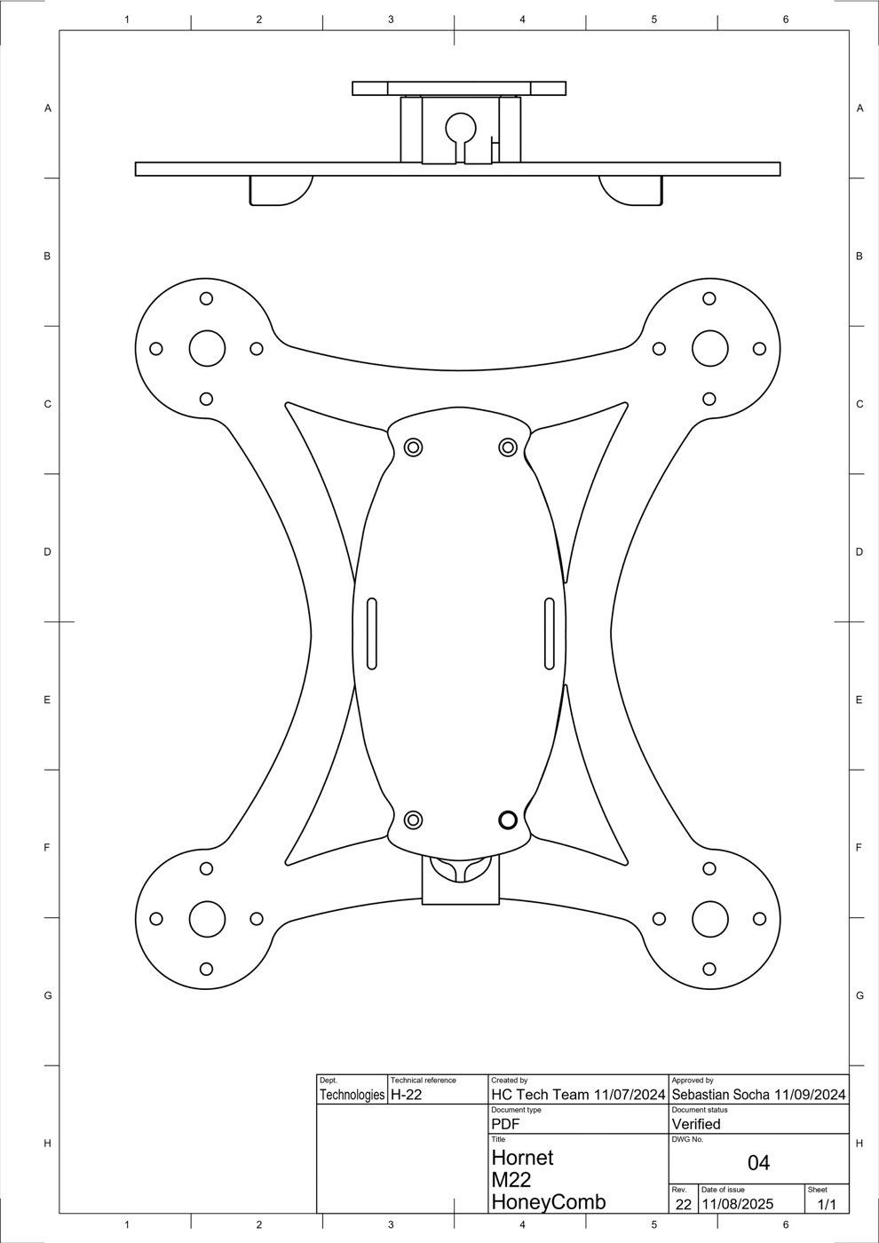 Original drone plans from the HoneyComb project